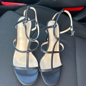 Elegant Black Strappy Heels size 6